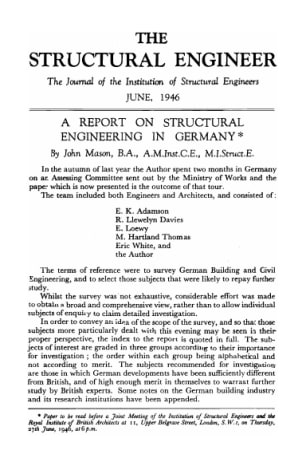 A Report on Structural Engineering in Germany