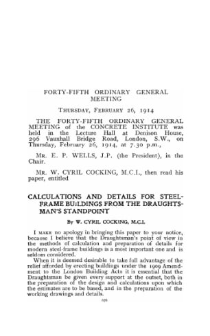 Calculations and details for steel frame buildings from the draughtsman's standpoint