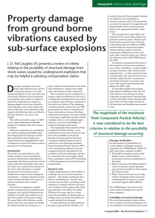 Property damage from ground borne vibrations caused by sub-surface explosions