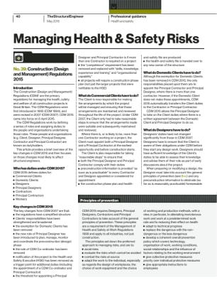 Managing Health & Safety Risks (No. 39): Construction (Design and Management) Regulations 2015