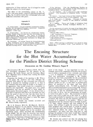 The Encasing Structure for the Hot Water Accumulator for the Pimlico District Heating Scheme Discuss
