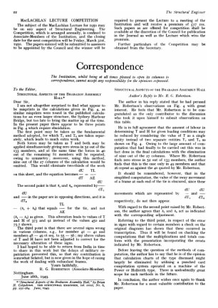 Correspondence. Structural Aspects of the Brabazon Assembly Hall