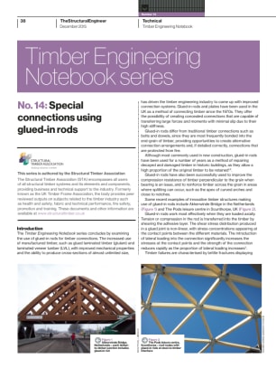Timber Engineering Notebook series. No. 14: Special connections using glued-in rods