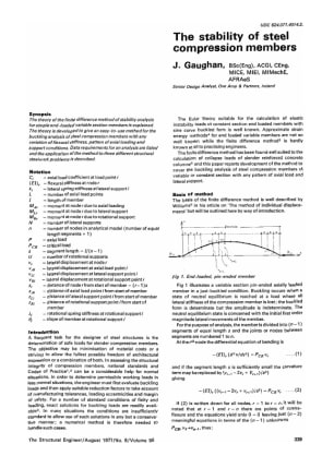 The Stability of Steel Compression Members