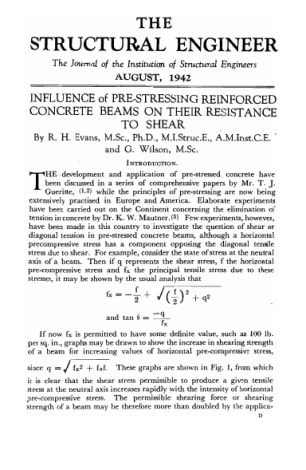 Influence of Pre-stressing Reinforced Concrete Beams on their Resistance to Shear
