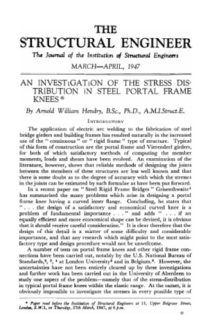 An Investigation of the Stress Distribution  in Steel Portal Frame Knees