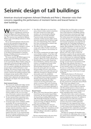 Seismic design of tall buildings
