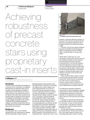 Achieving robustness of precast concrete stairs using proprietary cast-in inserts