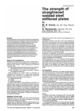The Strength of Straightened Welded Steel Stiffened Plates