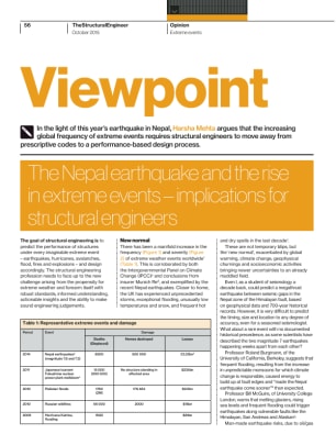 Viewpoint: The Nepal earthquake and the rise in extreme events – implications for structural engineers