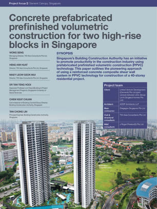 Concrete prefabricated prefinished volumetric construction for two high-rise blocks in Singapore