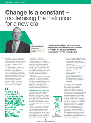 Change is a constant – modernising the Institution for a new era