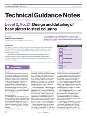 Technical Guidance Note (Level 2, No. 21): Design and detailing of base plates to steel columns