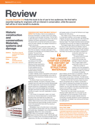 Book review: Historic construction and conservation: Materials, systems and damage