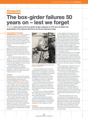 Viewpoint: The box-girder failures 50 years on – lest we forget
