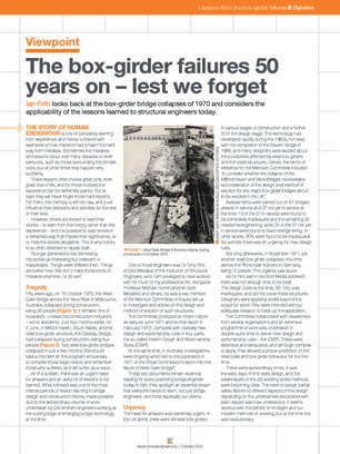 Viewpoint: The box-girder failures 50 years on – lest we forget
