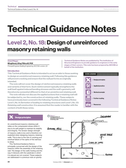Technical Gui Note Level 2 No 18 Design Of Unreinforced Masonry Retaining Walls The Institution Structural Engineers - Masonry Retaining Wall Design Example