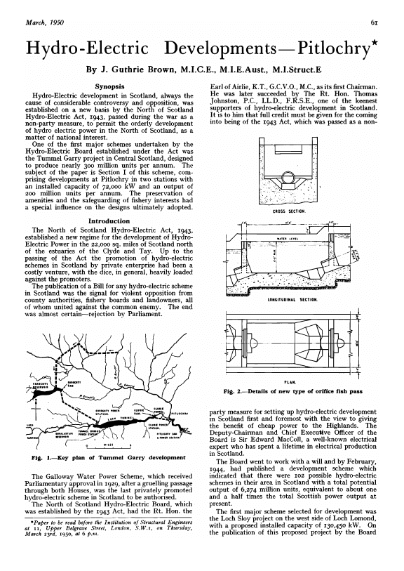 Hydro Electric Developments Pitlochry The Institution Of Structural Engineers