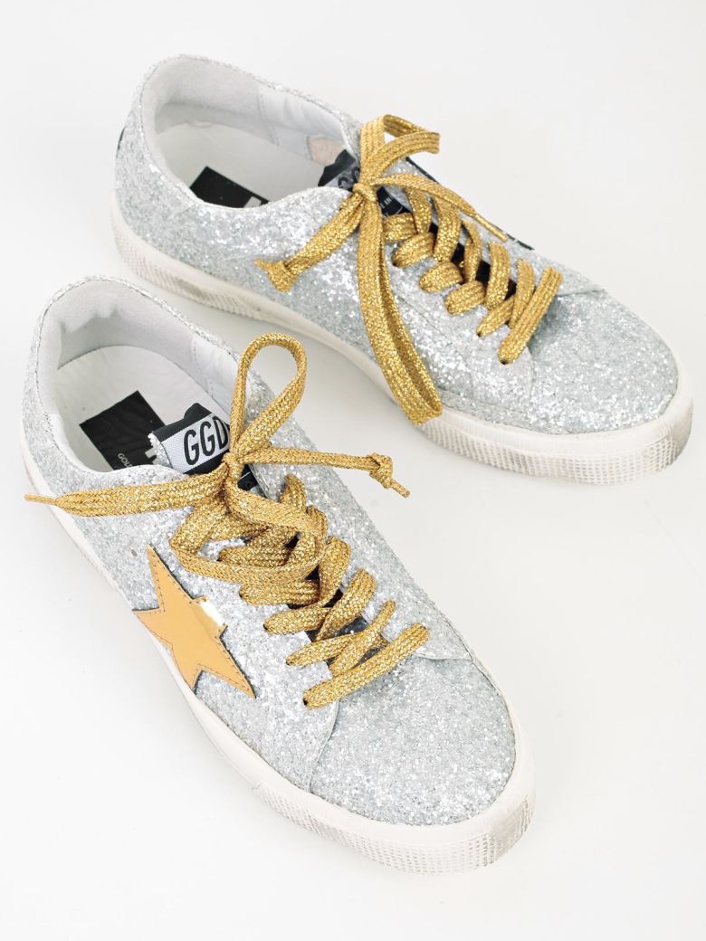GOLDEN GOOSE 'May' Silver-Tone Sneakers in Silver Matt | ModeSens