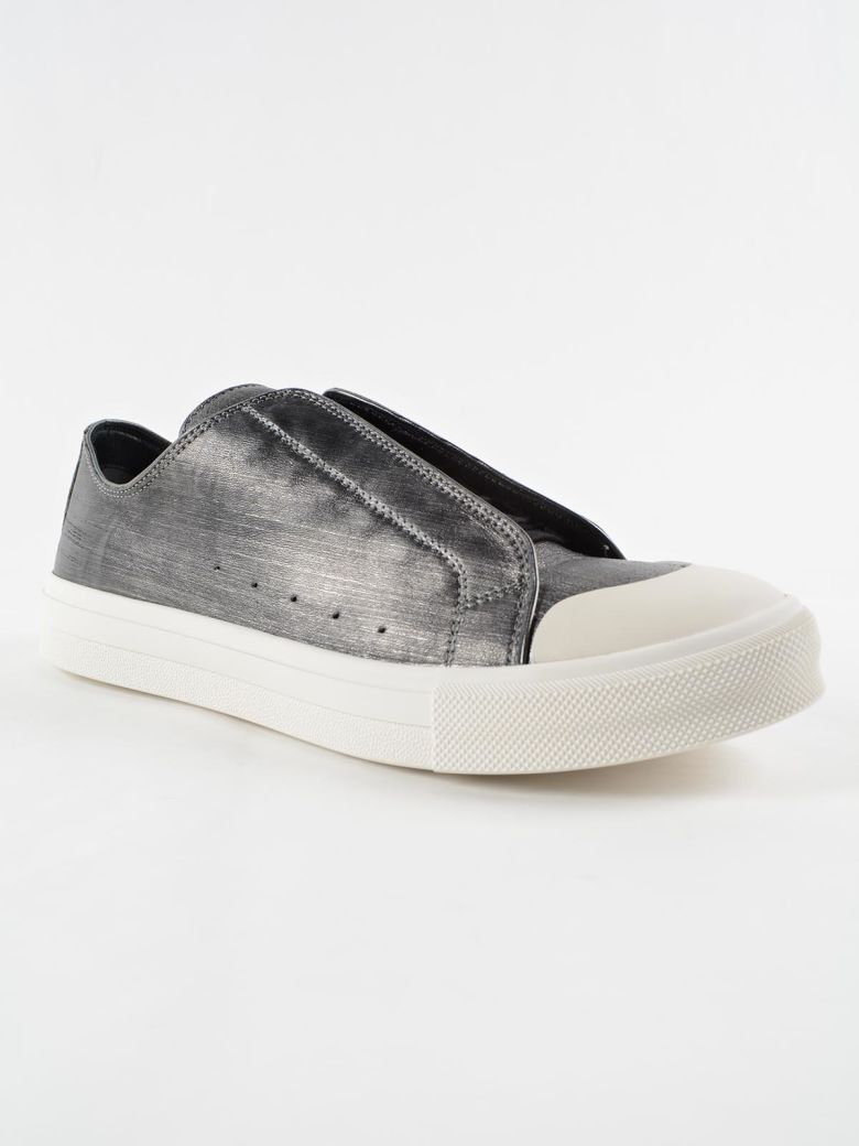 alexander mcqueen metallic leather sneakers