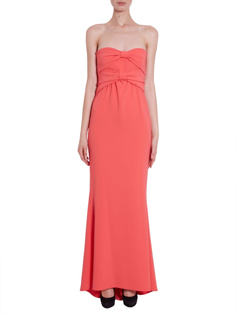 Boutique Moschino - Long Crêpe Dress - ROSSO, Women's Dresses | Italist