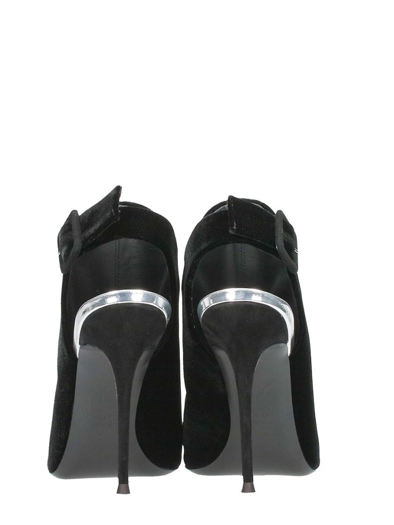 black velvet flat sandals