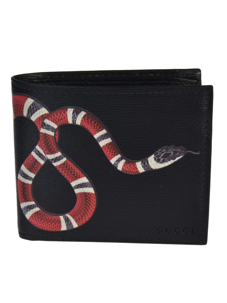 Gucci Bestiary Snake-Print Leather Wallet, Black | ModeSens