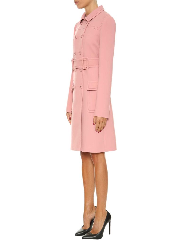 Bottega Veneta Double-Breasted Wool Coat, Pink In Boudoir | ModeSens