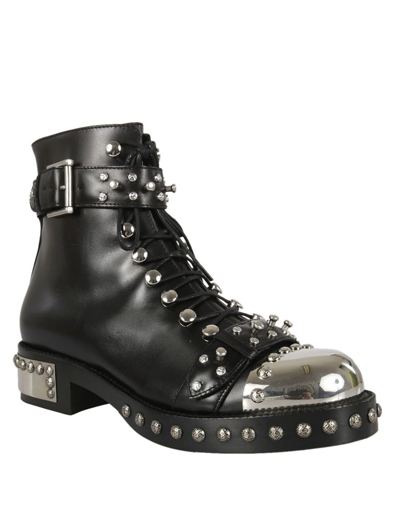 ALEXANDER MCQUEEN 30Mm Studded Leather Ankle Boots, Black | ModeSens