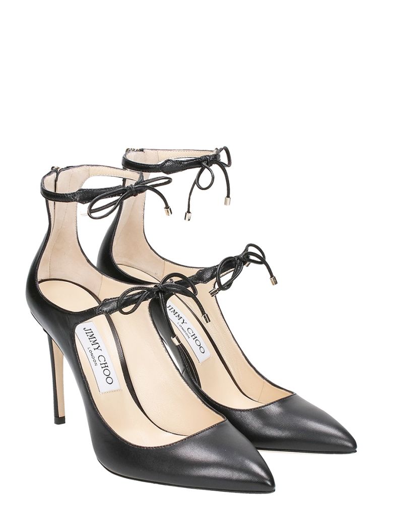 JIMMY CHOO Sage 85 Leather Pumps in Llack | ModeSens