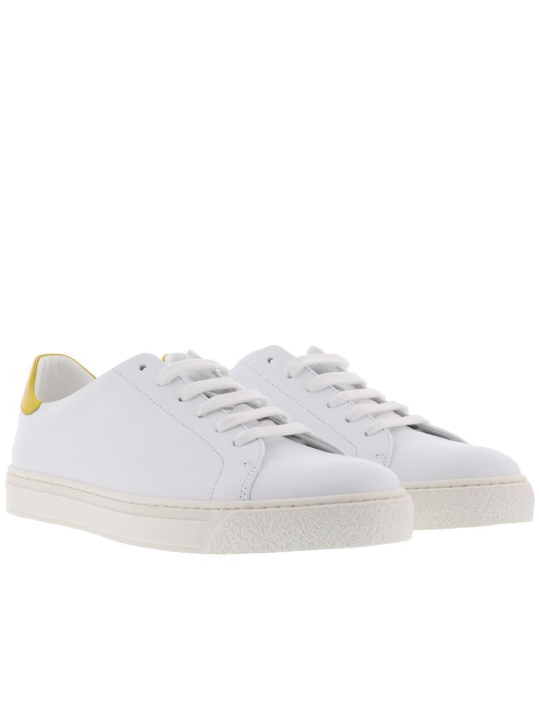 ANYA HINDMARCH Ssense Exclusive White & Yellow Wink Tennis Sneakers in ...
