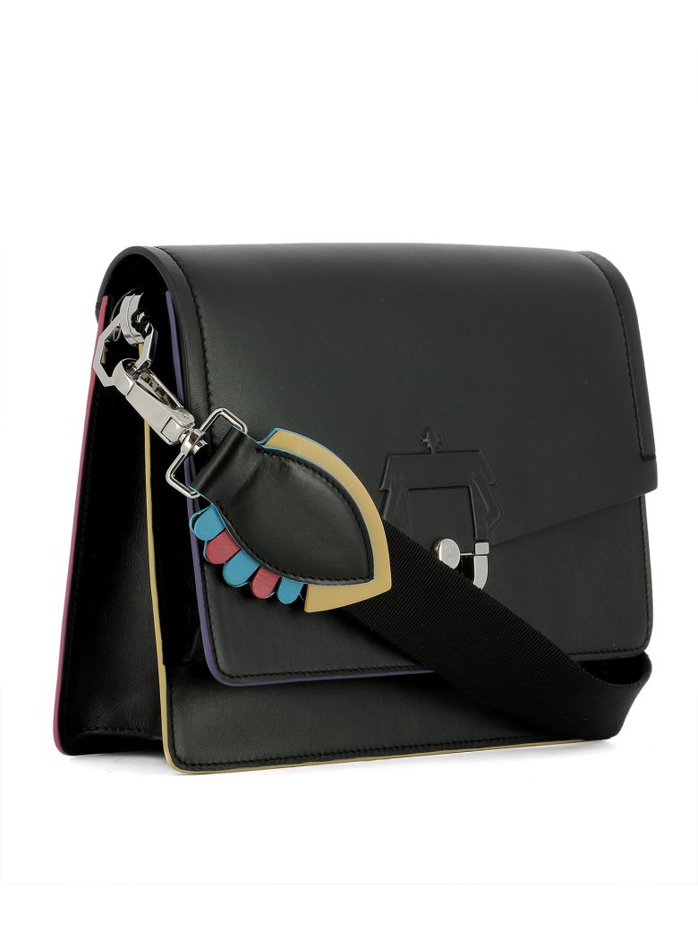 PAULA CADEMARTORI Black Leather Shoulder Bag | ModeSens