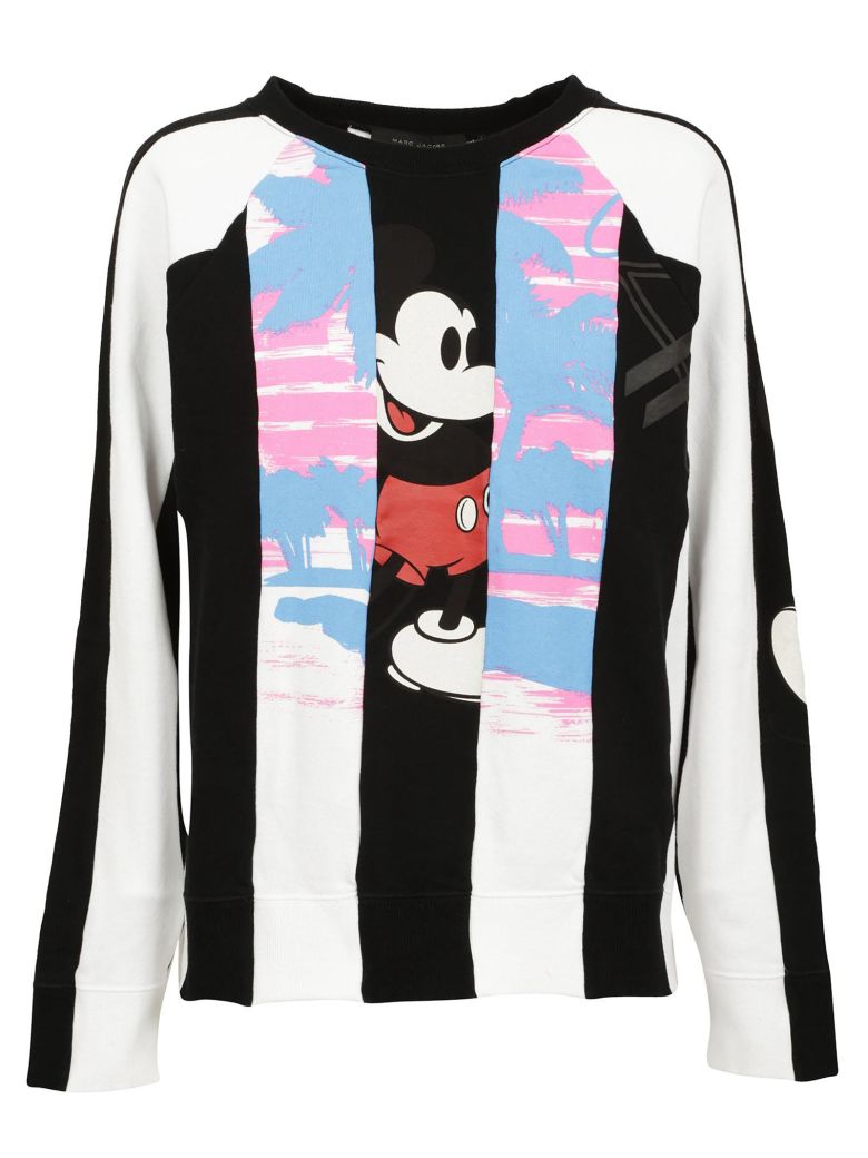 Marc Jacobs Mickey Mouse Stripe Print Colourblock Sweatshirt, Black