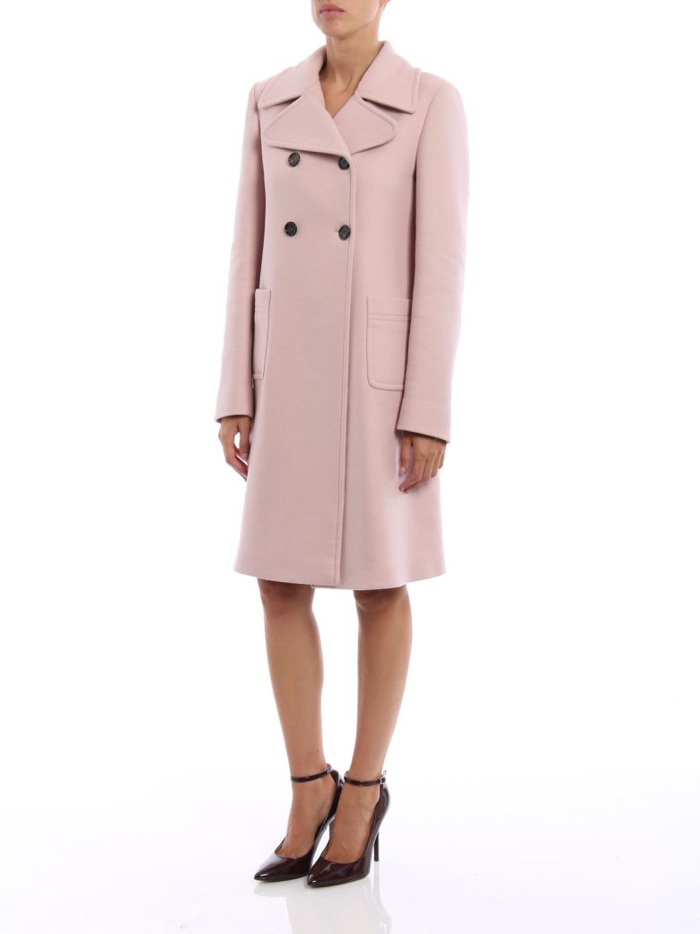 Valentino Valentino Classic Double Breasted Coat Pink & Purple