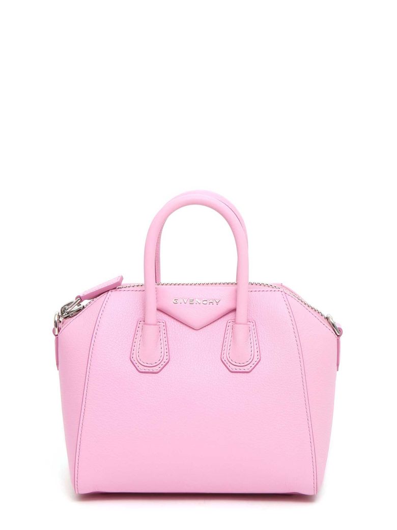 GIVENCHY Antigona Dark Beige Leather Mini Bag in Bright Pink | ModeSens