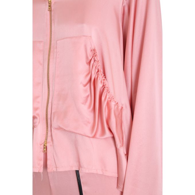 Giacobino Pink Silk Hoodie Sweatshirt展示图