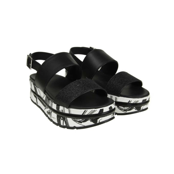 Voile Blanche "suzy" Sandal In Black Leather展示图