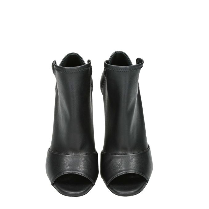 Grey Mer Black Leather Anle Boots展示图