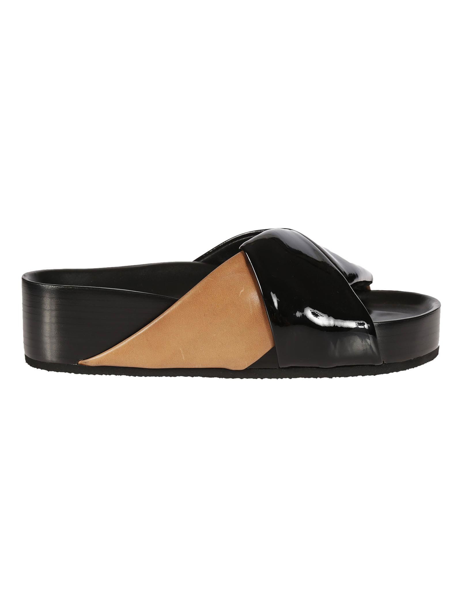 celine boxy velvet slide sandals