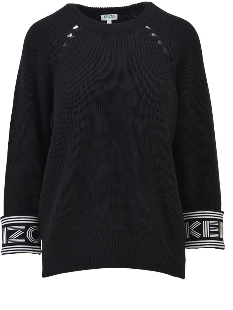 KENZO Black Cotton Sweatshirt | ModeSens