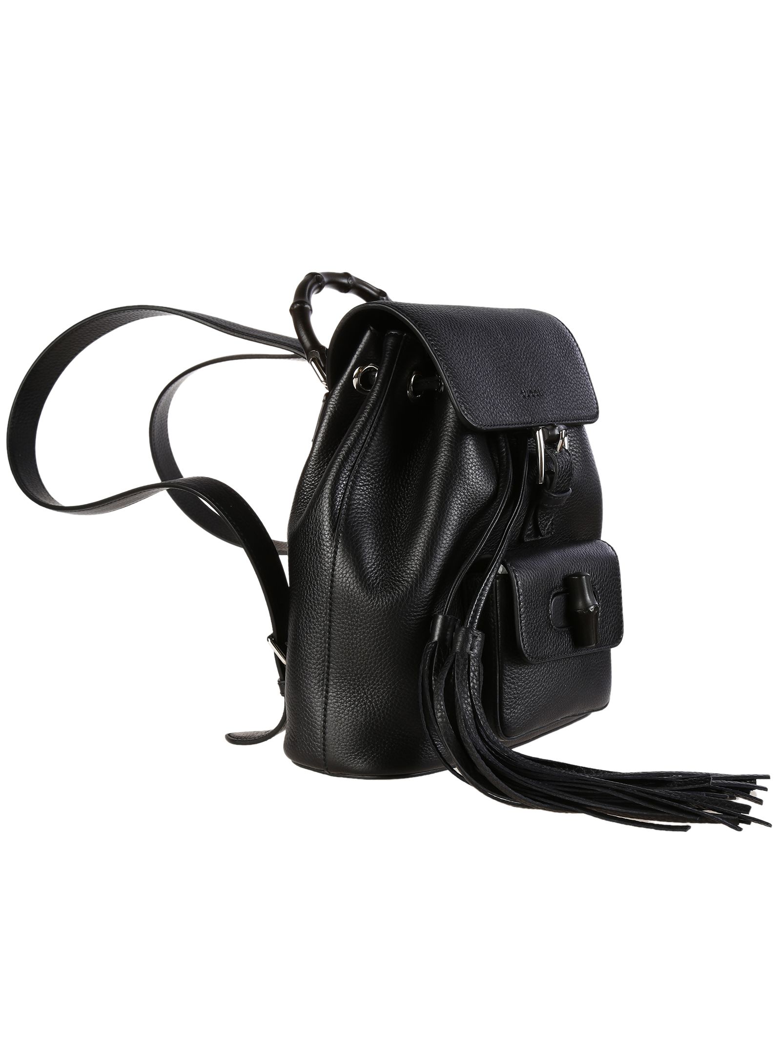 Gucci - Gucci Cellarius Leather Bamboo Small Backpack - Black, Women&#39;s Backpacks | Italist