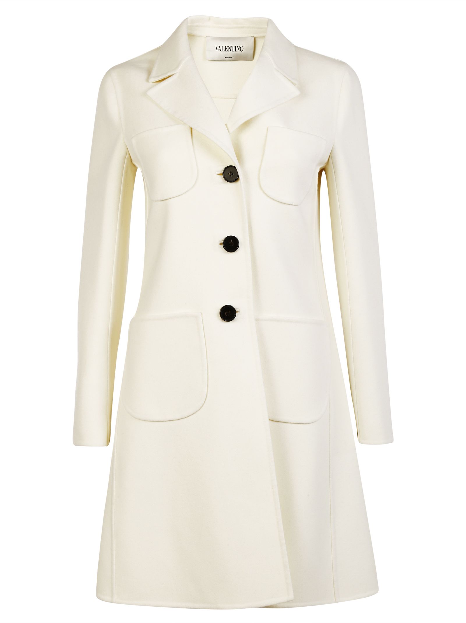 Valentino - Valentino Felt Coat - White, Women's Coats | Italist
