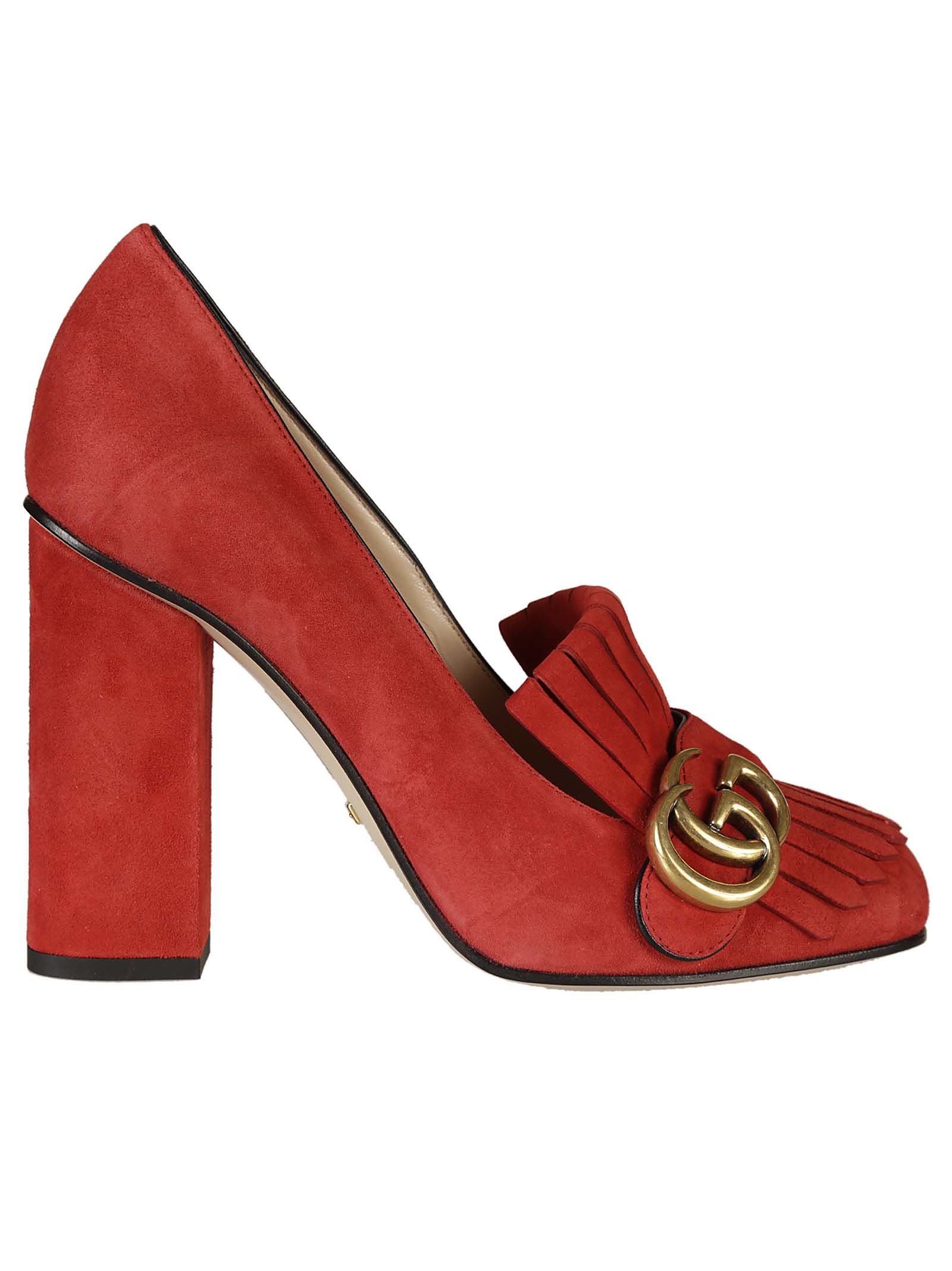 Gucci - Gucci Suede Pumps - Red, Women's High-heeled shoes | Italist