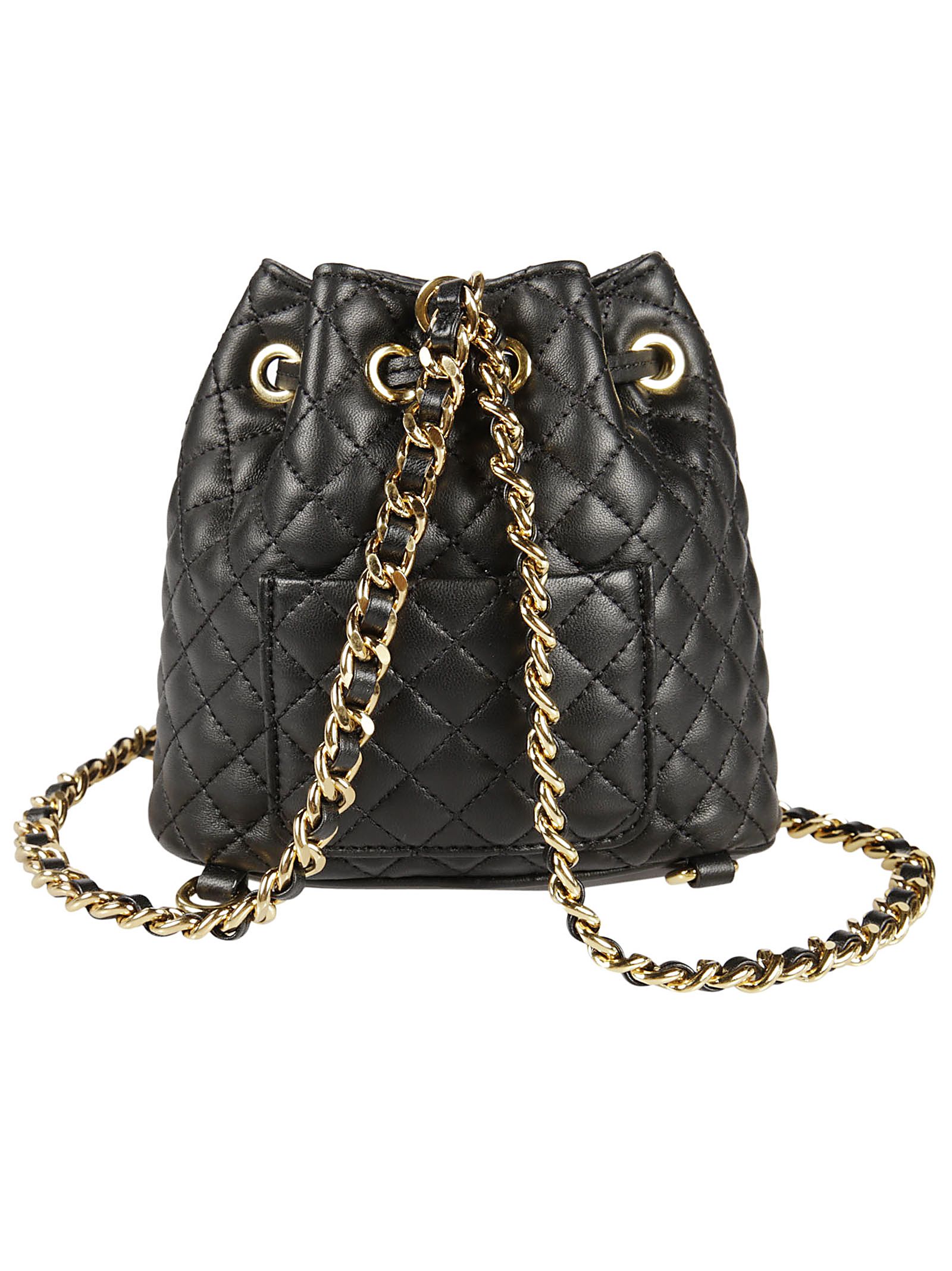 Moschino - Moschino Quilted Bucket Bag - Black, Women's Shoulder Bags ...
