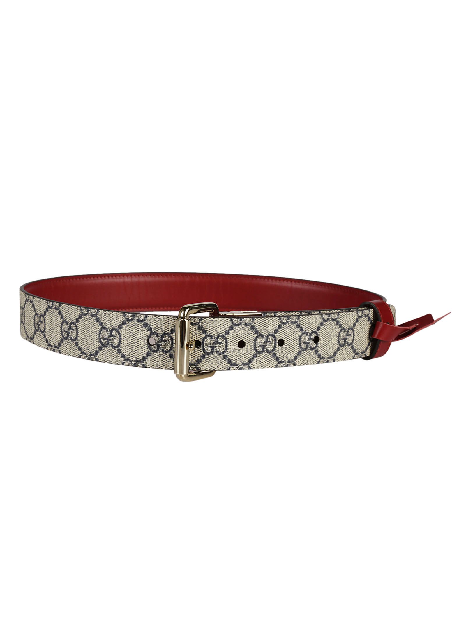 Gucci - Gucci Reversible Leather and GG Supreme Belt - Beige/Red, Men&#39;s Belts | Italist