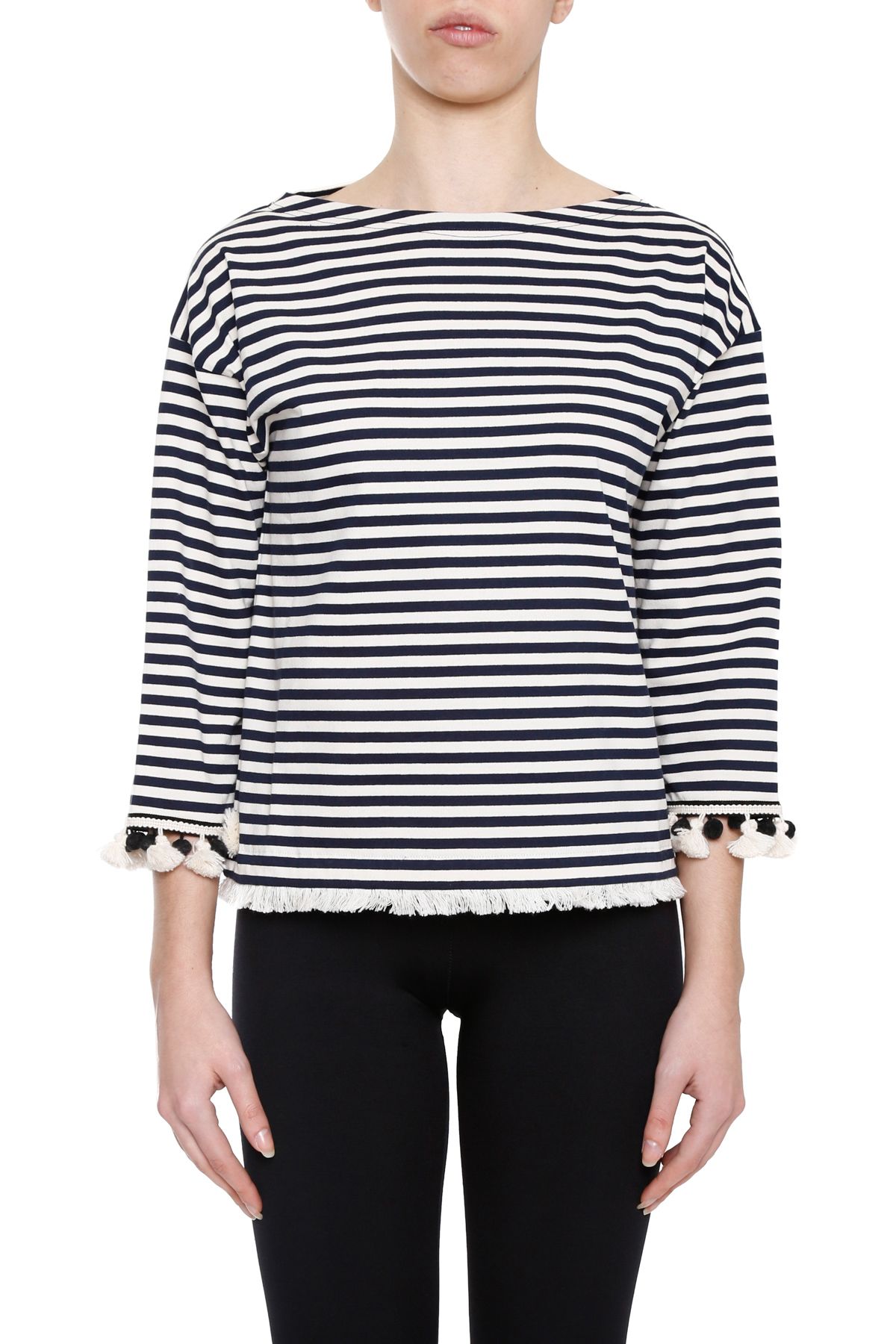 MONCLER STRIPED TOP, BLU NAVYBIANCO | ModeSens