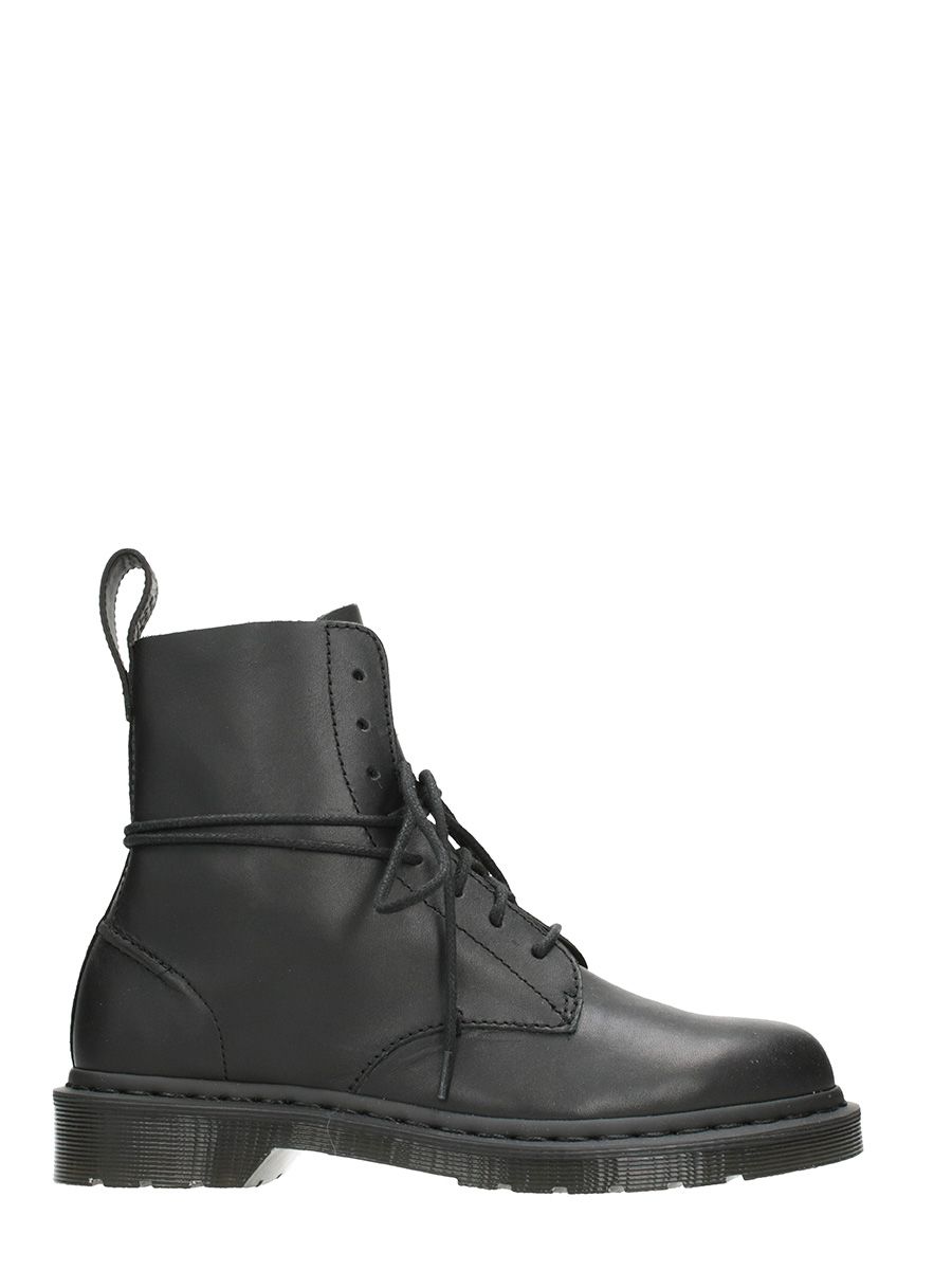 DR. MARTENS PASCAL DECON BLACK LEATHER COMBAT BOOTS
