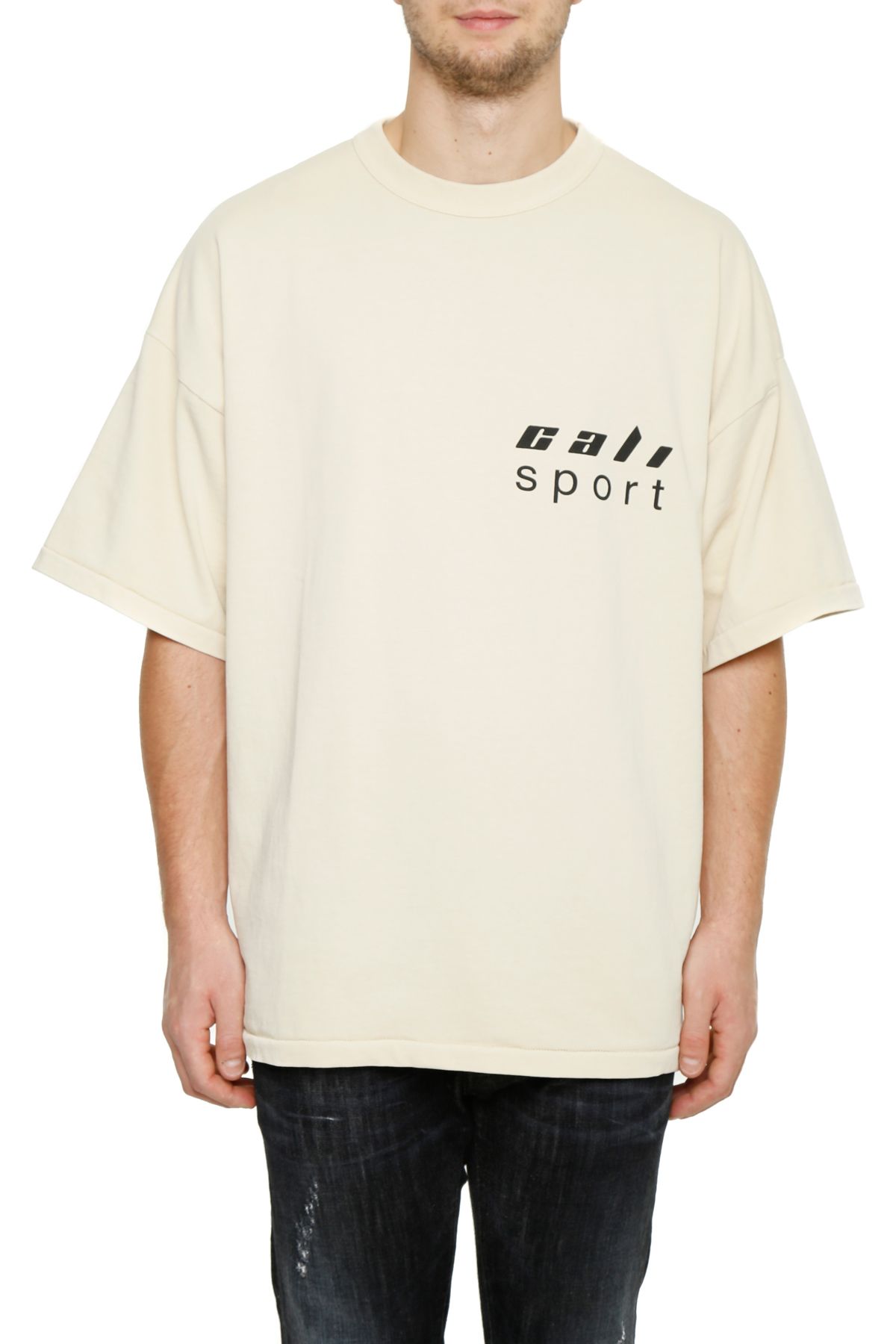 YEEZY Season 5 Cali Sport Cotton-Jersey T-Shirt, Beige | ModeSens