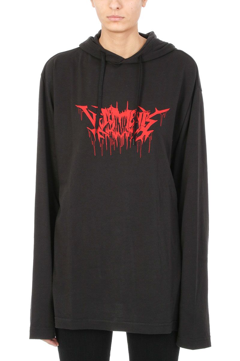Vetements Oversized Printed Cotton-Blend Jersey Hooded Top In Black ...