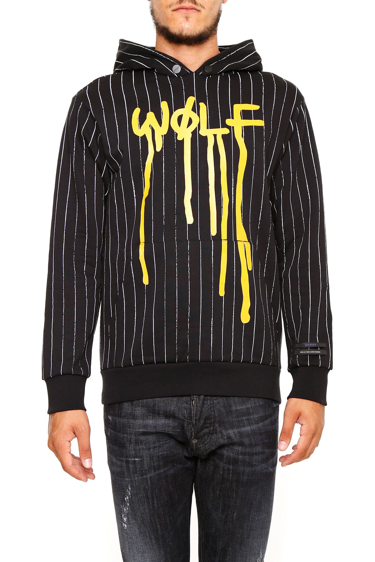 Palm Angels - Dripping Wolf Hoodie - ALL OVER YELLOW|Giallo, Men's ...